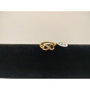 925 Sterling Silver goldtone infinity ring size 8